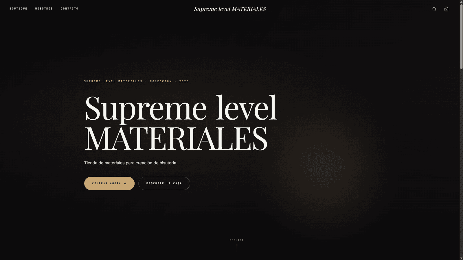 Supreme Level Materiales — vista de la tienda