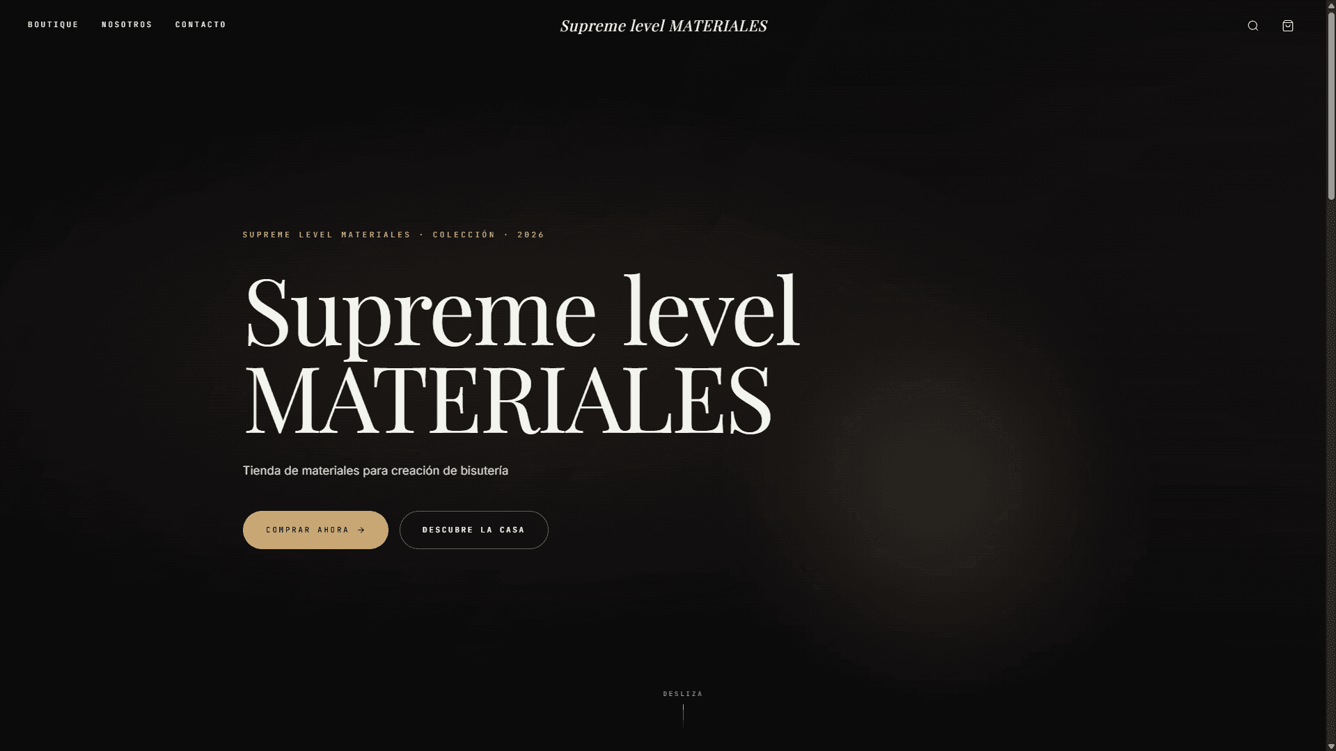 Supreme Level Materiales — vista de la tienda